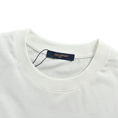 Louis Vuitton carbon fiber letter logo printed short sleeves