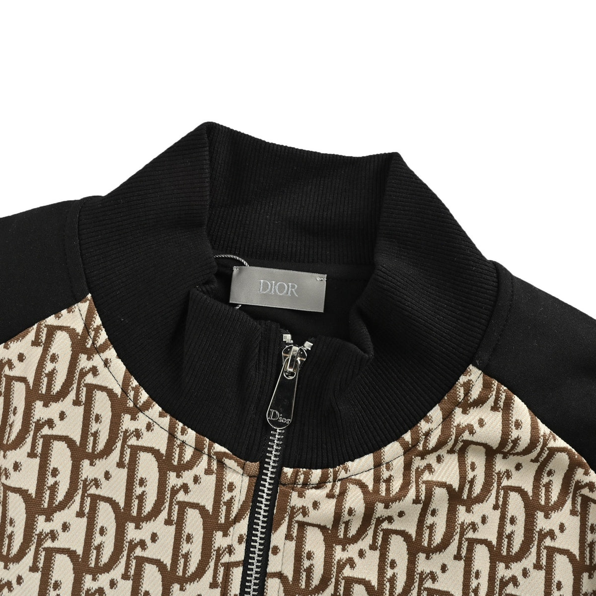 Dior 25Fw contrasting color stitching presbyopia letter all-over printed suit zipper jacket