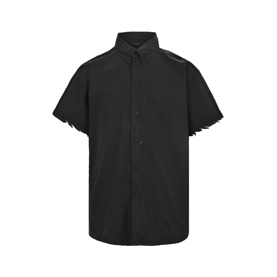 Balenciaga/Balanciaga 24ss double B totem stitching short-sleeved shirt on the back
