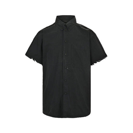 Balenciaga/Balanciaga 24ss double B totem stitching short-sleeved shirt on the back