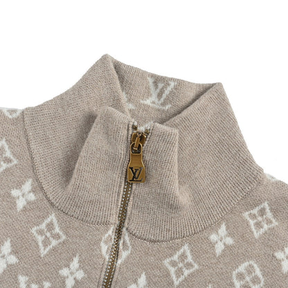 Louis Vuitton 25Fw ski series old flower jacquard half-zip sweater