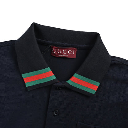 Gucci 26ss collar with contrasting color Polo short sleeves