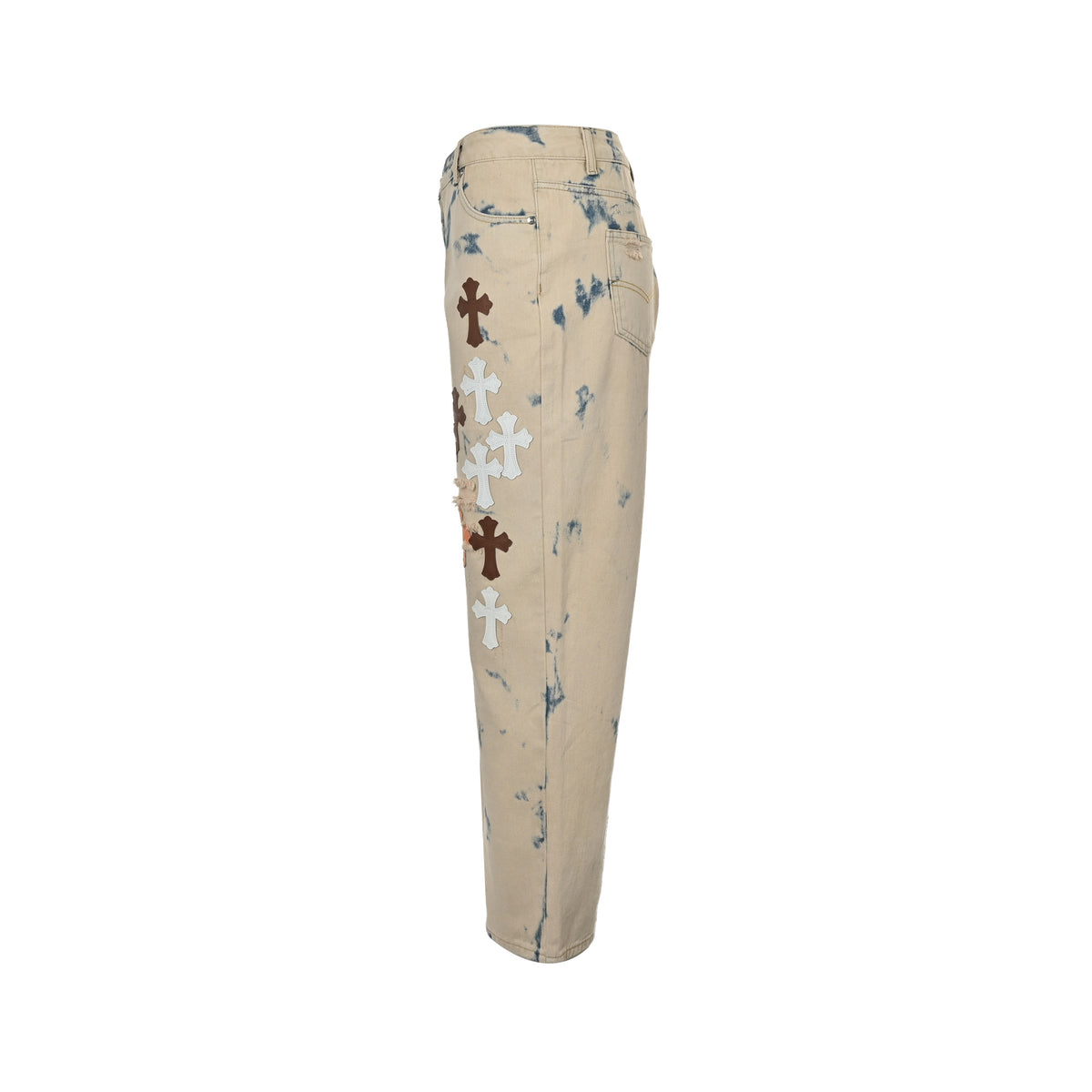 Chrome Hearts/Chrome Heart cross patch embroidered washed jeans