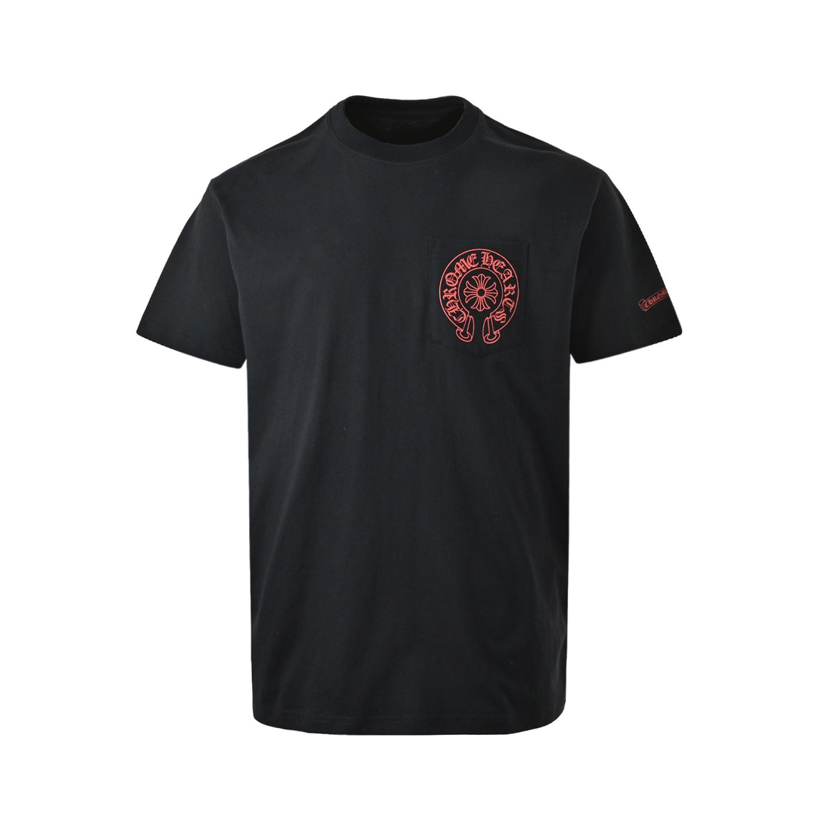 CHROME HEARTS/Chrome Heart Cross Flower Print Short Sleeve Black