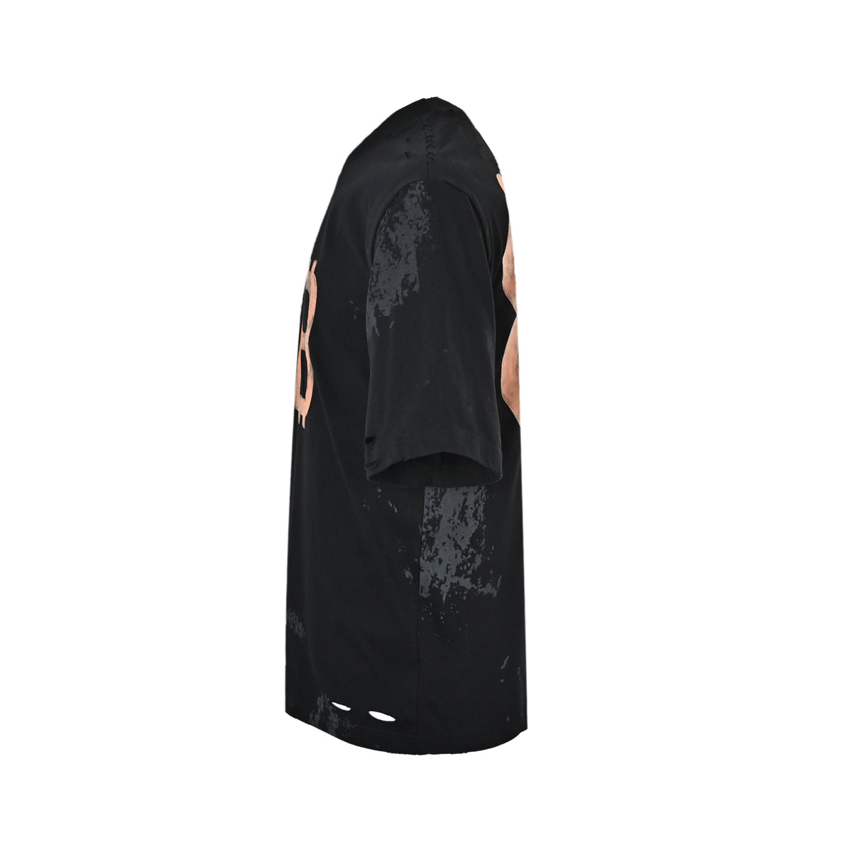 Balenciaga Double B Bitcoin hand-painted mud distressed round neck short sleeves