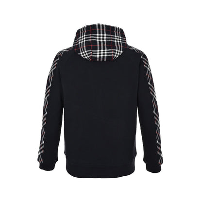 Burberry 20Fw embroidered TB plaid splicing zipper sweatshirt jacket