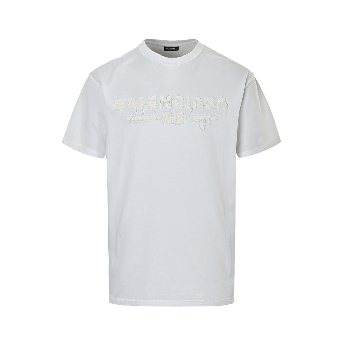 Balenciaga patch letter back-stitched short sleeves