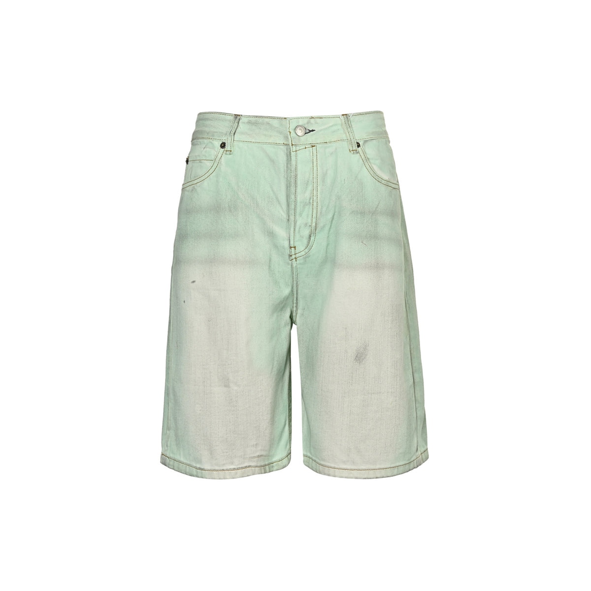 Acnestudios 1981M25ss distressed luminous mud-dyed denim shorts