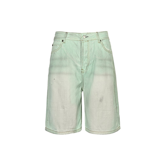 Acnestudios 1981M25ss distressed luminous mud-dyed denim shorts