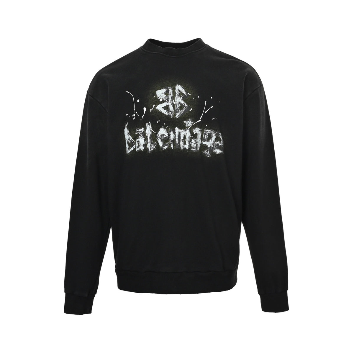 Balenciaga hand-painted lettering round neck sweatshirt