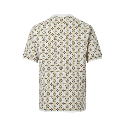 Louis Vuitton 26ss allover old flower jacquard knitted short sleeves