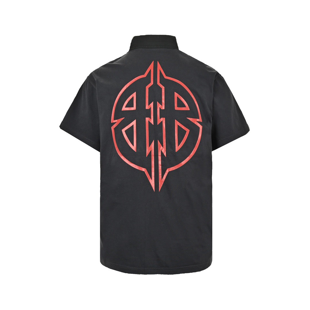 Balenciaga/Balanciaga 24ss double B totem stitching short-sleeved shirt on the back