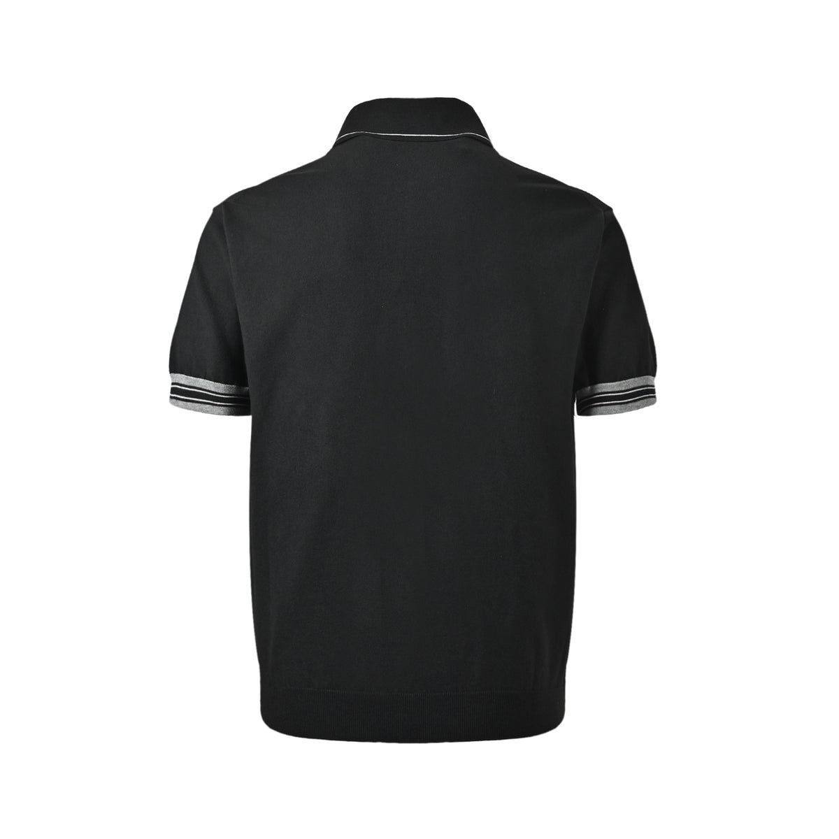 Prada logo embroidered half-zip knitted Polo short sleeves