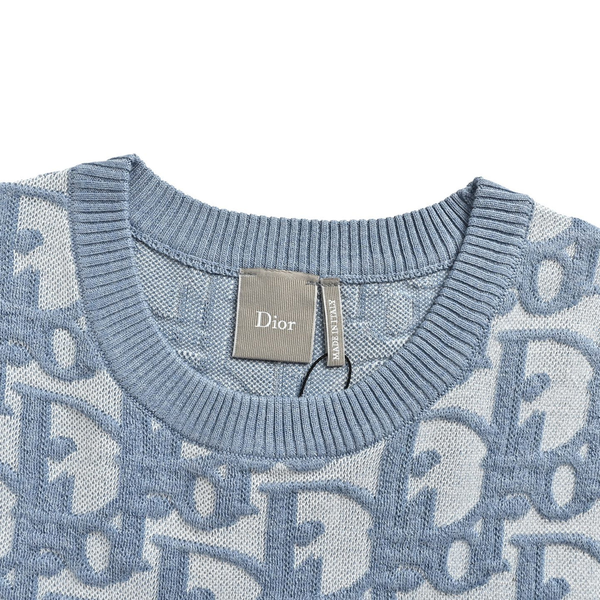 Dior Oblique blue full flower presbyopic knitted short sleeves