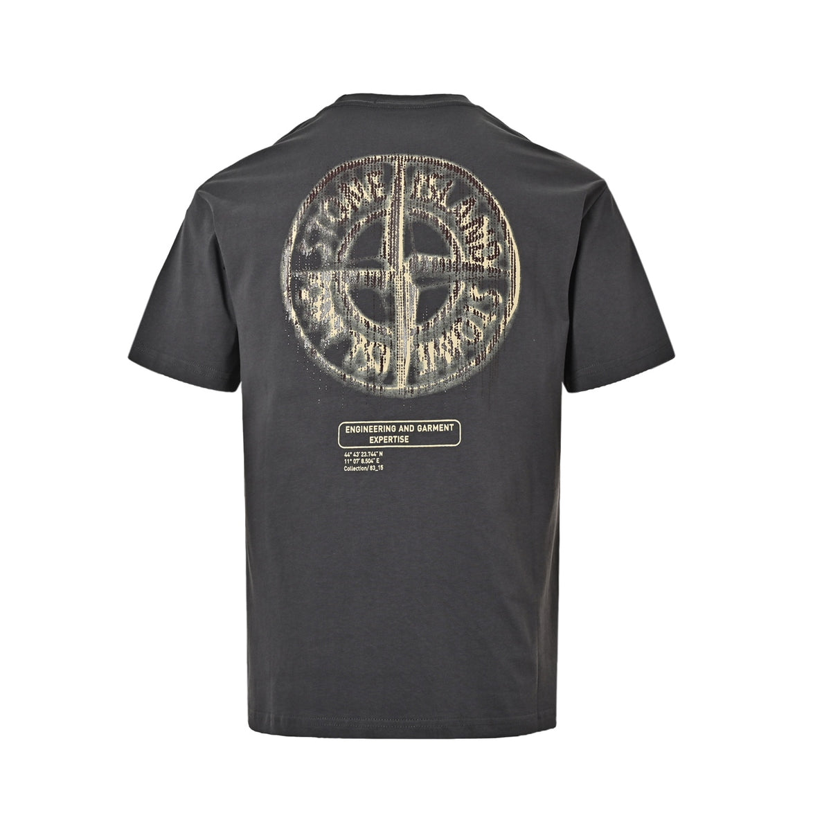 Stone Island 26ss fuzzy compass printed short sleeves on the back