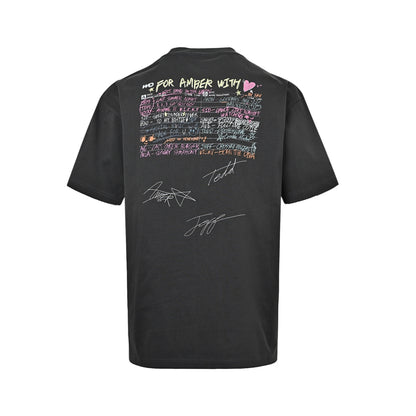 We11 Done Macaron Tape Hand-painted Graffiti Print Short Sleeve