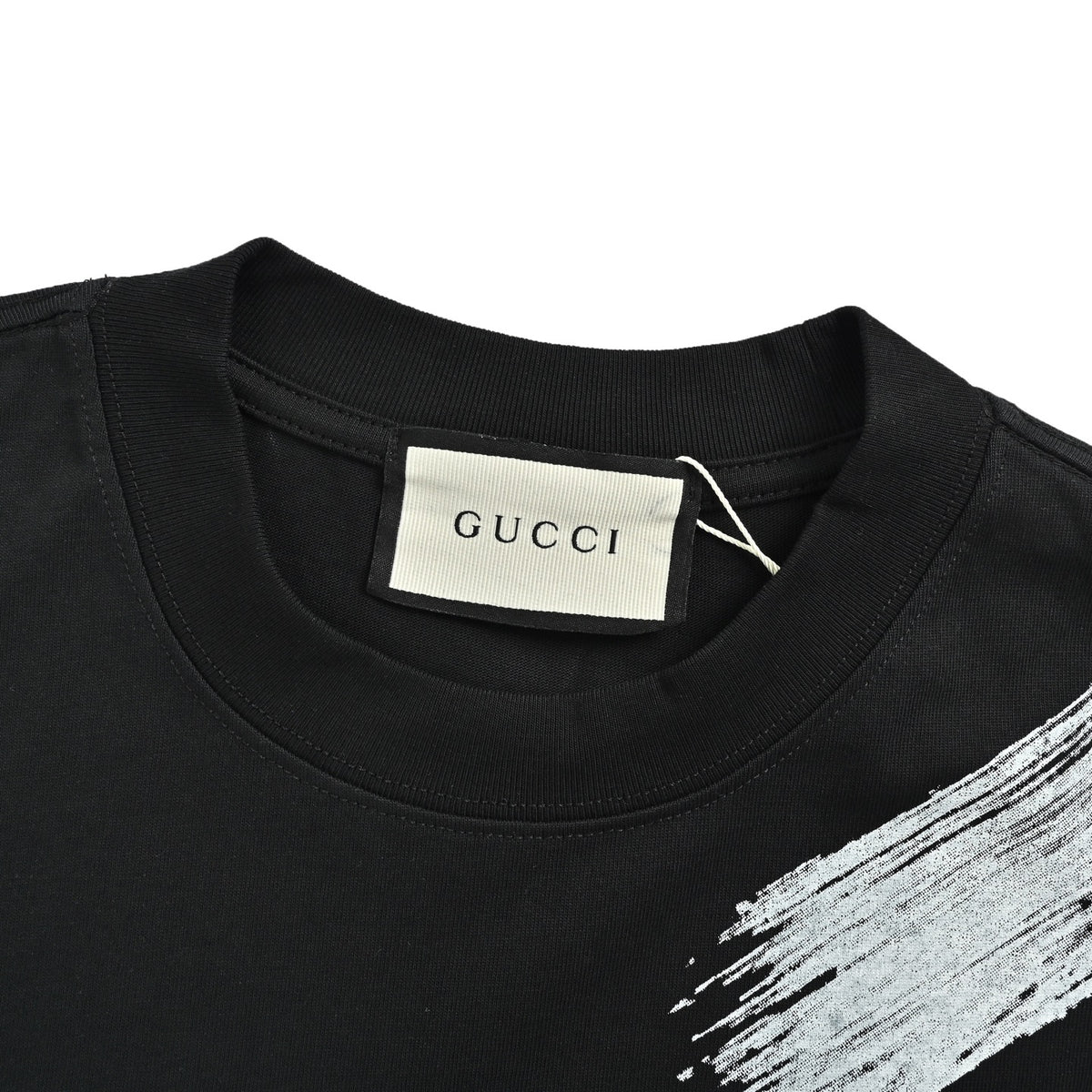 Gucci ink brush graffiti printed short sleeves