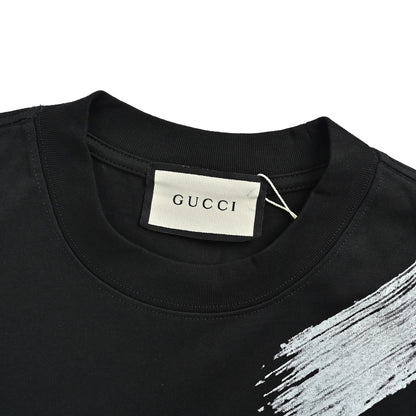 Gucci ink brush graffiti printed short sleeves