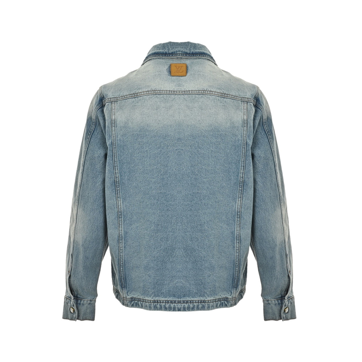 Louis Vuitton pocket embroidered zipper denim jacket