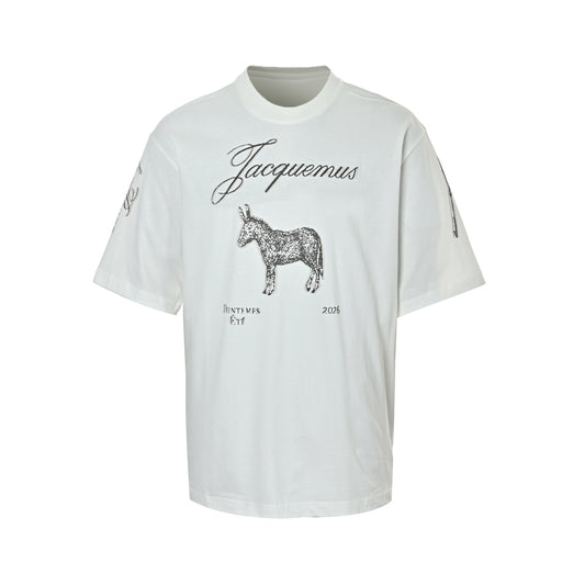 Jacquemus French niche retro little donkey logo short sleeves