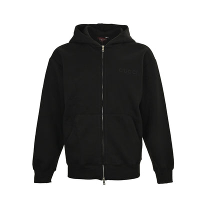 Gucci 25Fw small logo embroidered air cotton zipper jacket