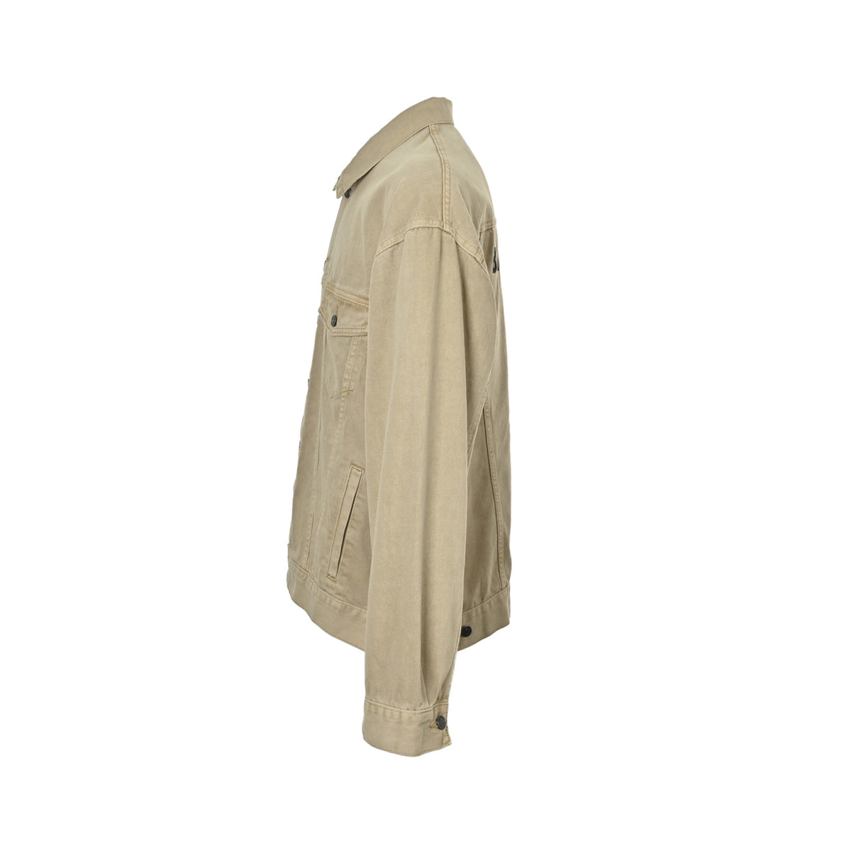 Balenciaga/Balanciaga 25Fw back embroidered khaki denim jacket