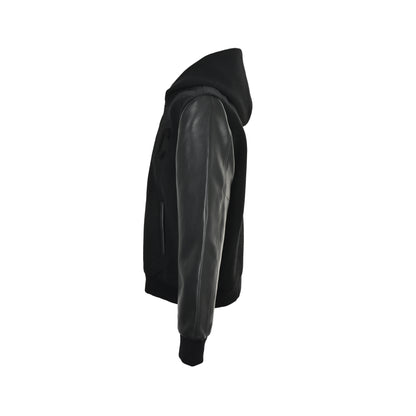 Celine Big C woolen leather sleeve hooded jacket
