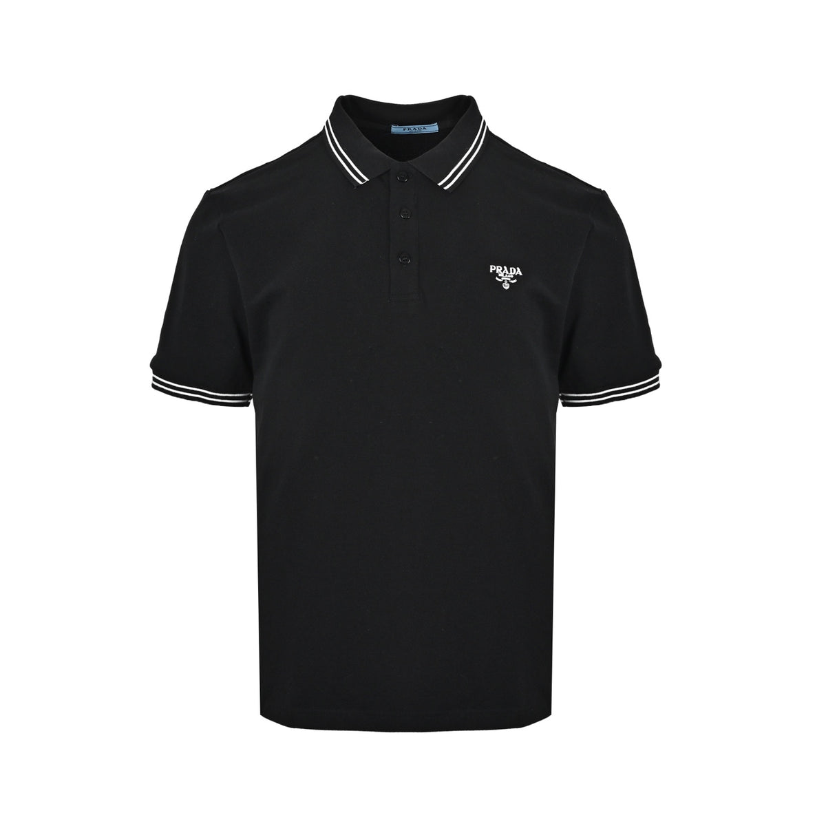 Prada logo small label embroidered Polo short sleeves