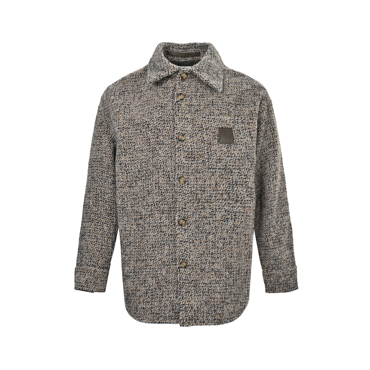 Loewe/Luo Yiwei leather patch pocket wool blend jacket
