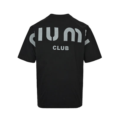 Miu Miu 26ss flocked letter print short sleeves