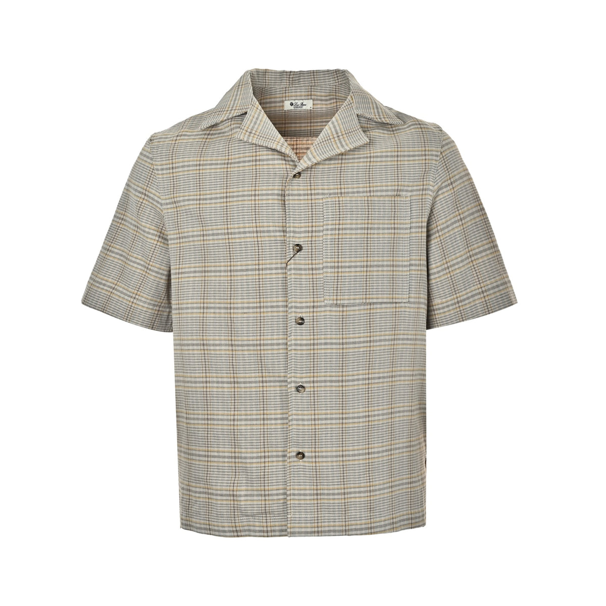 Loro Piana/LP plaid Cuban collar short-sleeved shirt