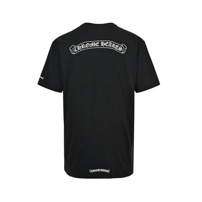 Chrome Hearts/Chrome Heart Curved Letter Print Short Sleeves