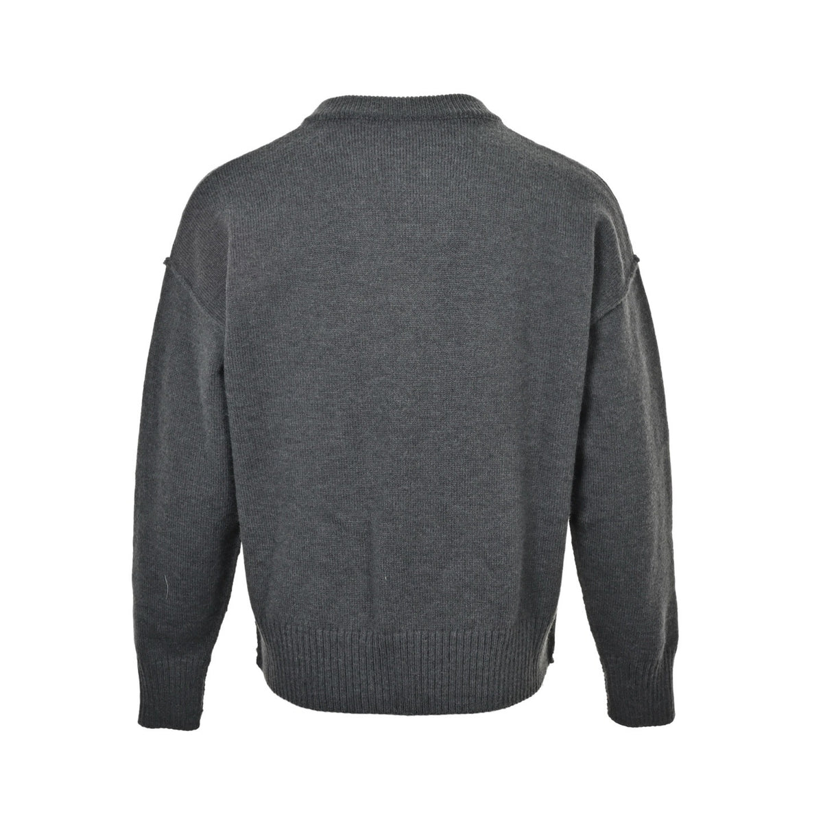 Ami Paris love jacquard knitted crew neck cardigan sweater