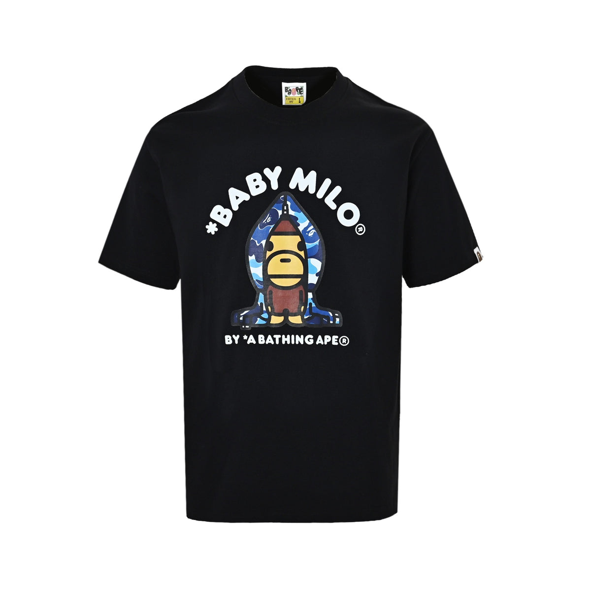 Bape 26ss cartoon monkey camouflage print short sleeves