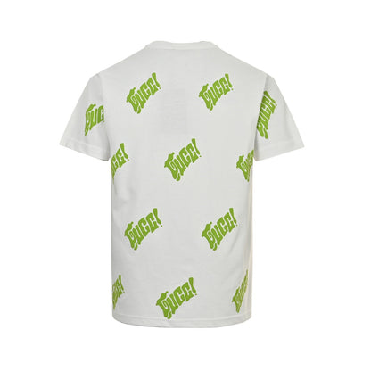 Gucci 25ss green foam printed short sleeves