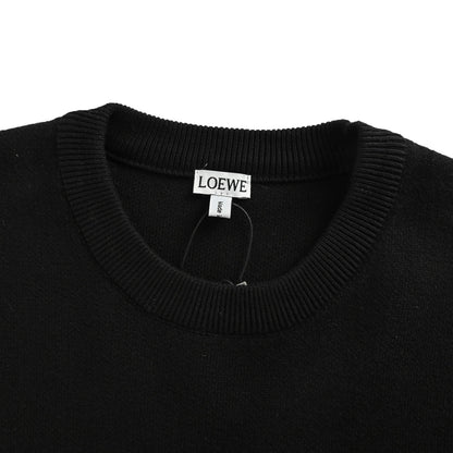Loewe/Loewei pocket logo jacquard crew neck sweater