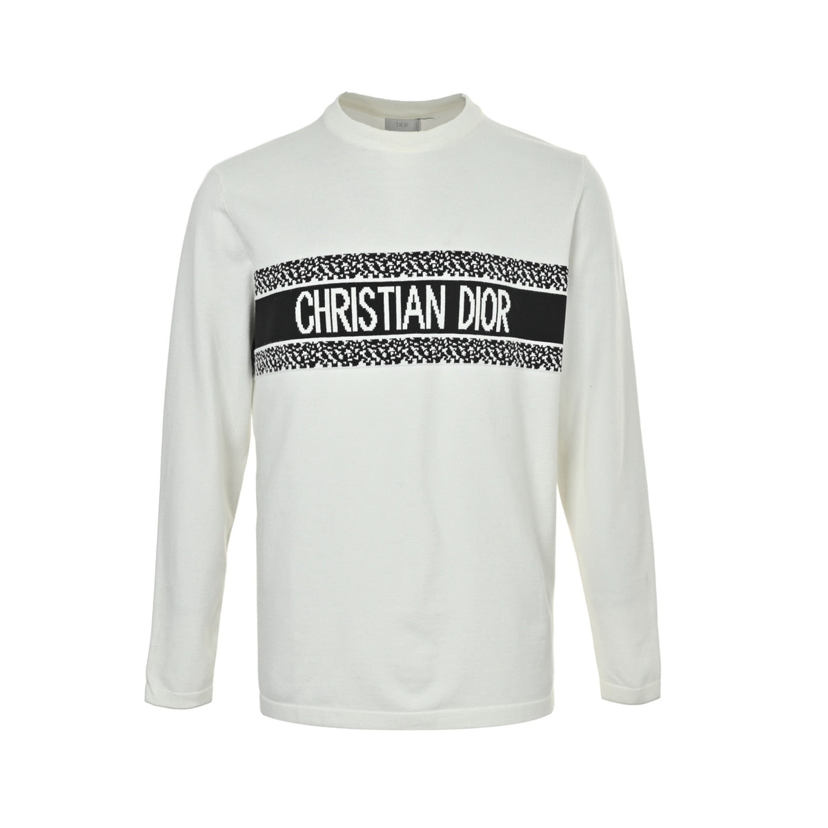 Dior chest letter jacquard knitted crew neck sweater