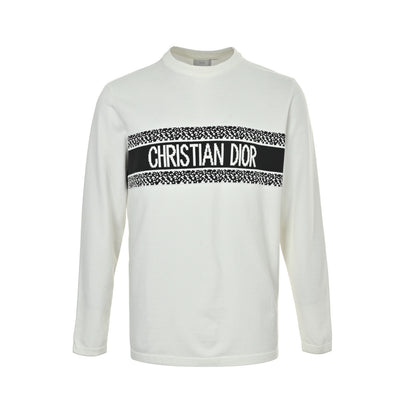 Dior chest letter jacquard knitted crew neck sweater