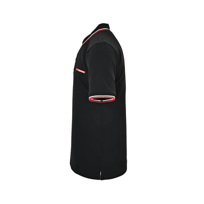 Prada red trim embroidered Polo short sleeves