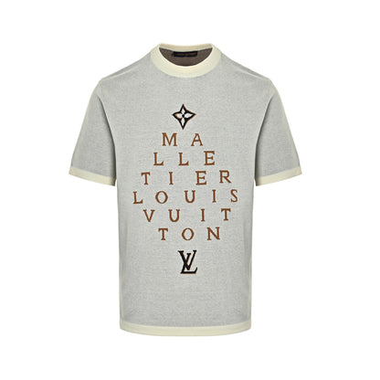 Louis Vuitton letter old pattern jacquard knitted short sleeves