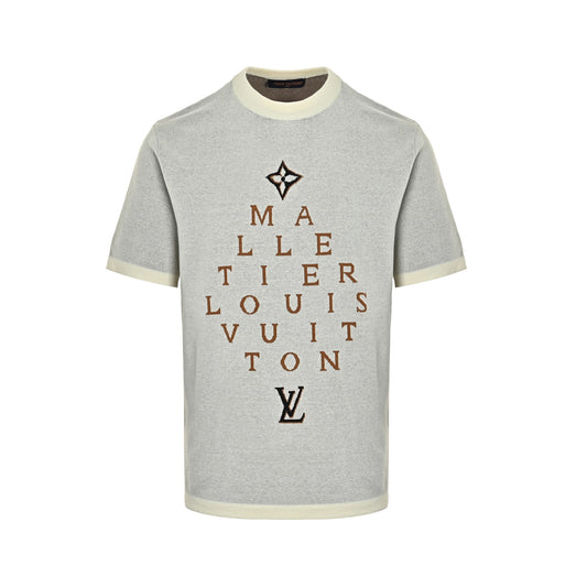 Louis Vuitton letter old pattern jacquard knitted short sleeves