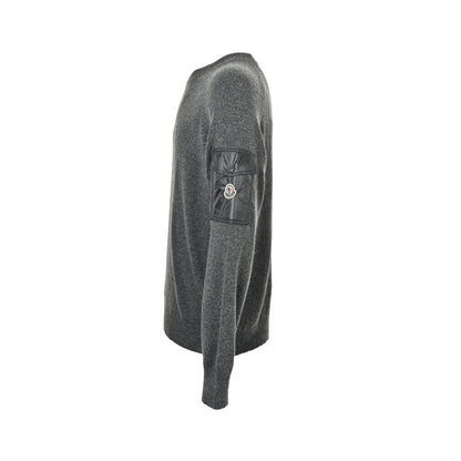 Moncler/muzzle wool cashmere sleeve pocket knitted sweater