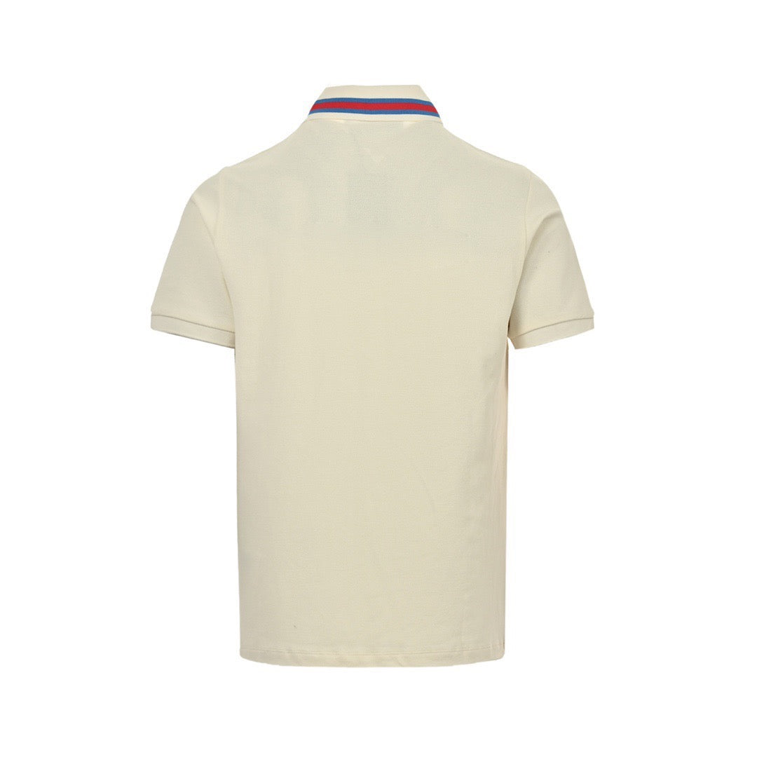 Gucci 24ss collar striped double G embroidered Polo short sleeves