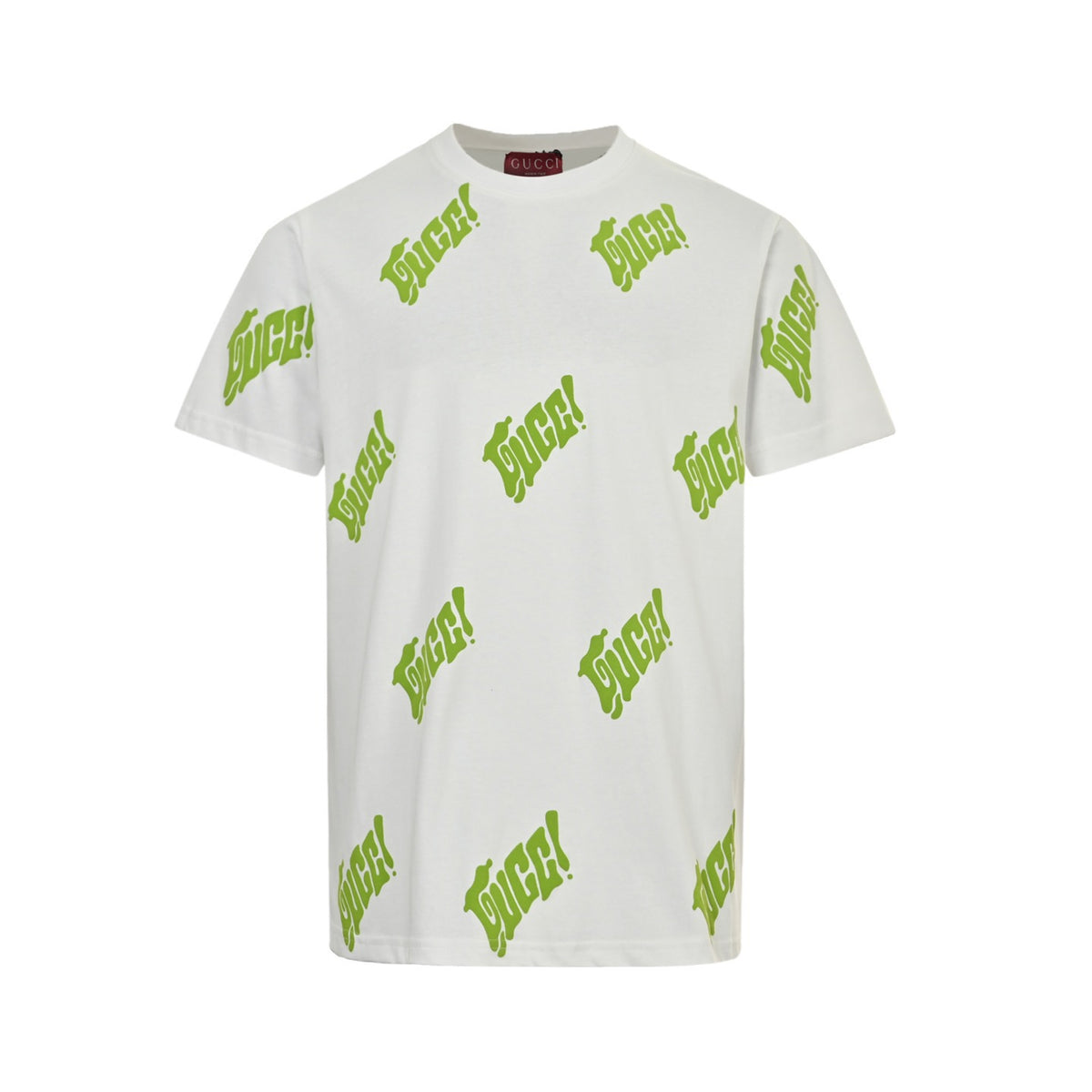 Gucci 25ss green foam printed short sleeves