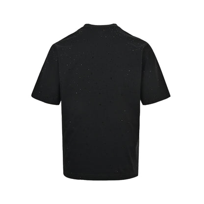 Balenciaga hot-drilled short-sleeved embroidered small letters