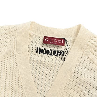 Gucci 24Fw hem striped thick knit sweater cardigan