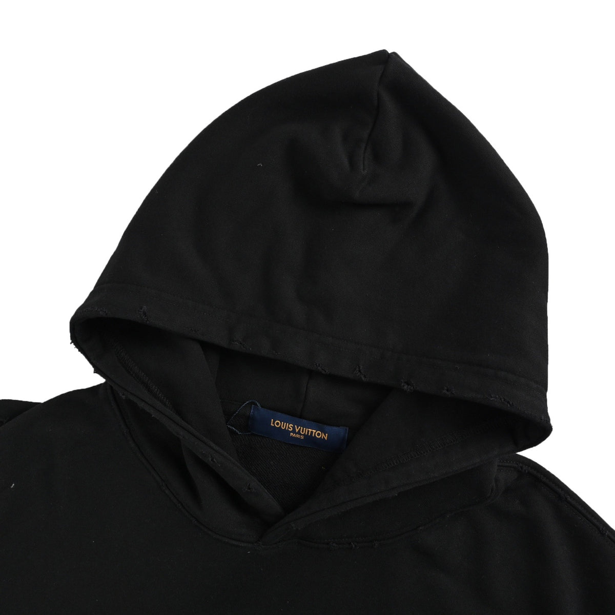 Louis Vuitton cloud denim logo patch embroidery washed hooded sweatshirt