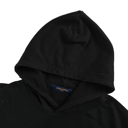 Louis Vuitton cloud denim logo patch embroidery washed hooded sweatshirt