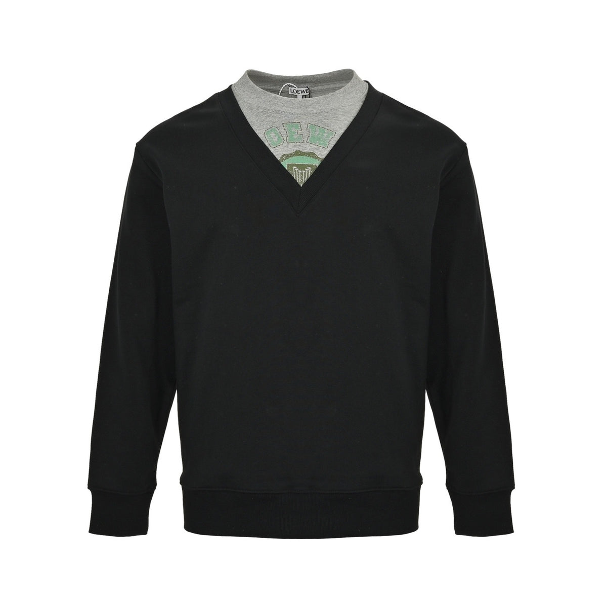 Loewe/Luo Yiwei 25Fw fake two-piece round neck sweatshirt