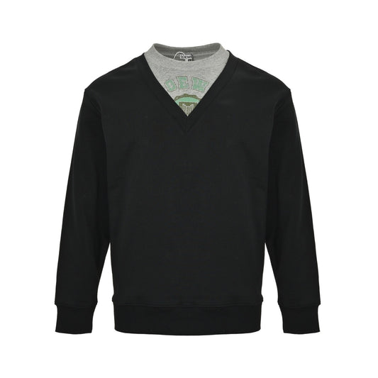 Loewe/Luo Yiwei 25Fw fake two-piece round neck sweatshirt